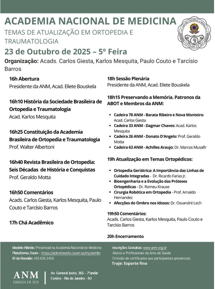 Encontro sobre Temas de Atualização em Ortopedia e Traumatologia